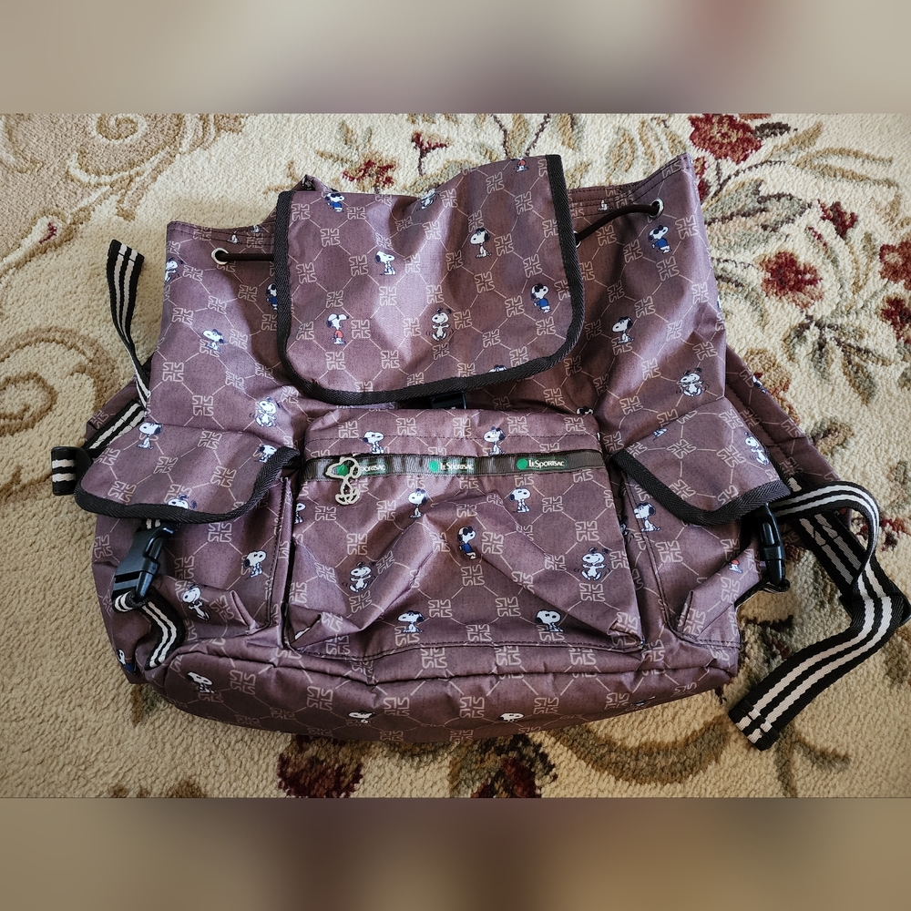 LeSportsac Snoopy Brown Backpack